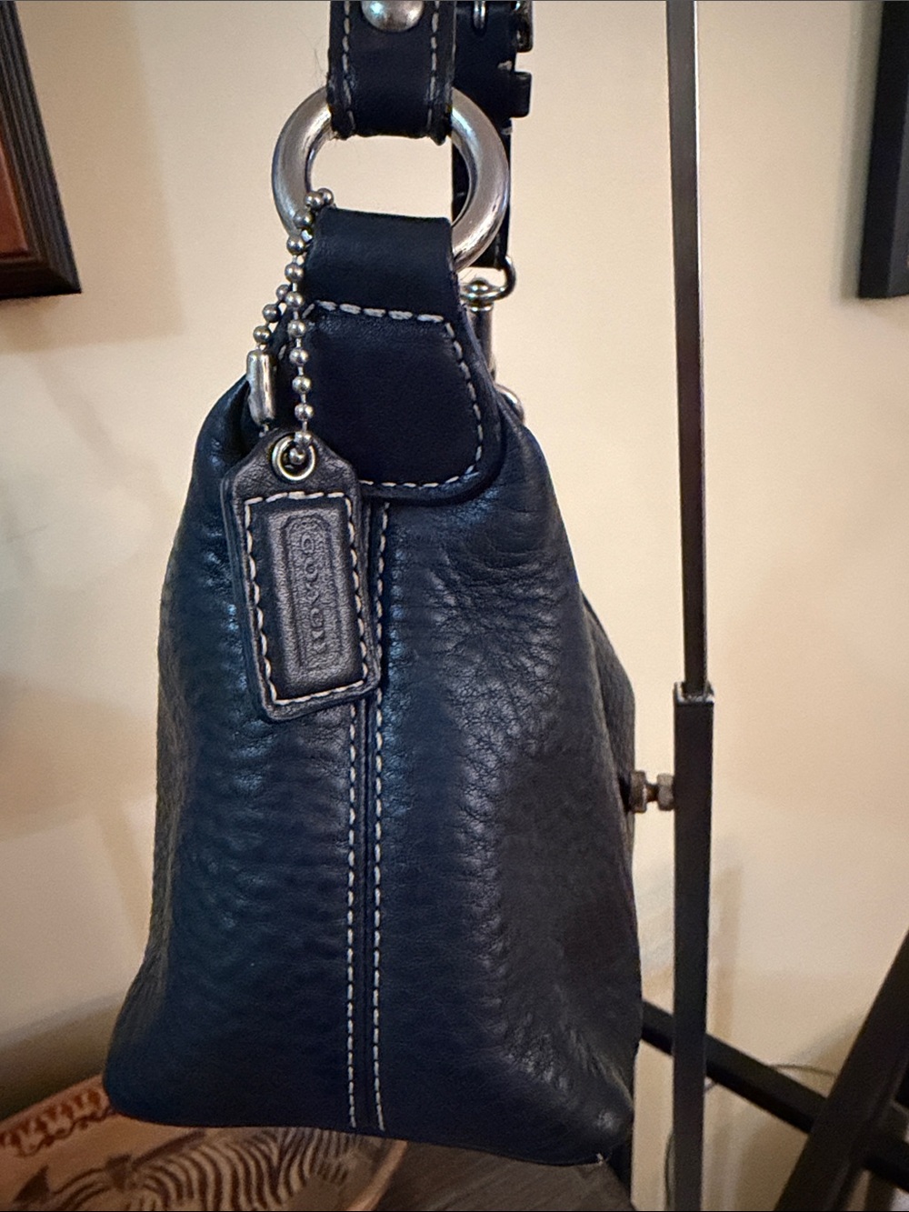 Coach Vintage small Y2K Black pebbled Leather Shoulder Bag Leatherware 1941 - Picture 4 of 16